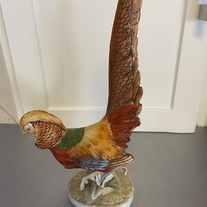 Vtg Golden Pheasant Lefton Rare Decorative Hand Painted Ceramic Bird Figurine -